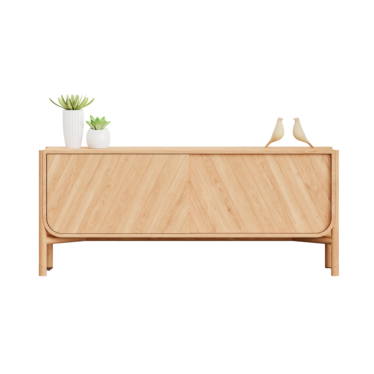 Wooden rounded cabinet